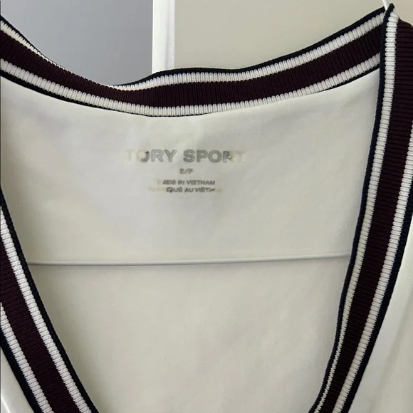 Tory Sport Burch Tennis Women's Sleeveless V-Neck Tennis Dress - White Small - Picture 3 of 4